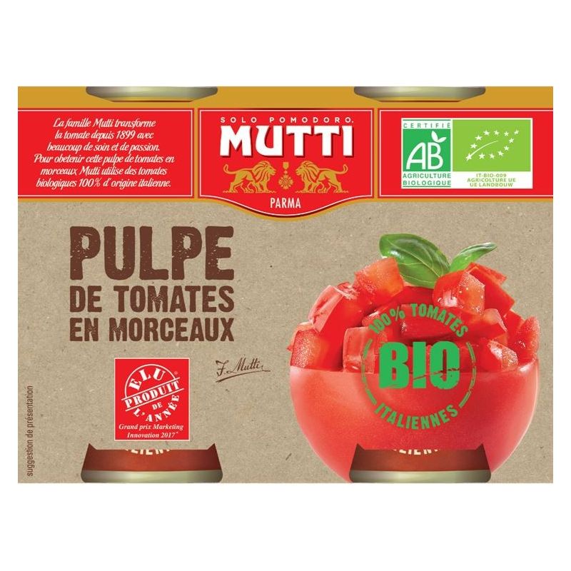 Mutti Pulpe Tomate Bio 2X400G