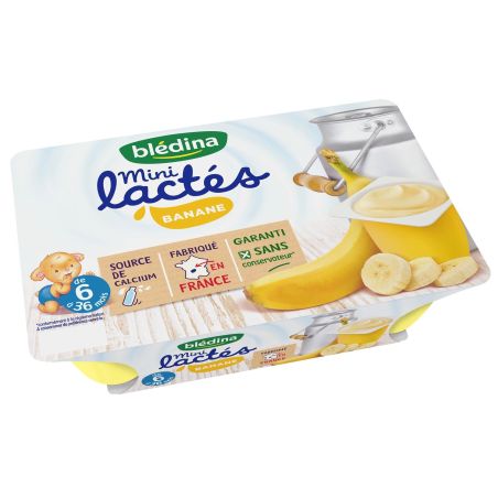 Blédina Les Mini Lactés Banane De 6 À 36 Mois : Pots 55 G - 330