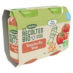 Blédina Les Récoltes Bio Tomates Riz Veau Dès 6 Mois : Pack De 200 G X 2 - 400