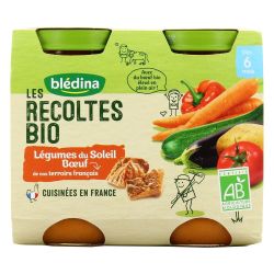 Bledina Blédina Les Récoltes Bio Petits Pots Bébé Légumes Du Soleil Bœuf Dès 6 Mois 2 De 200G