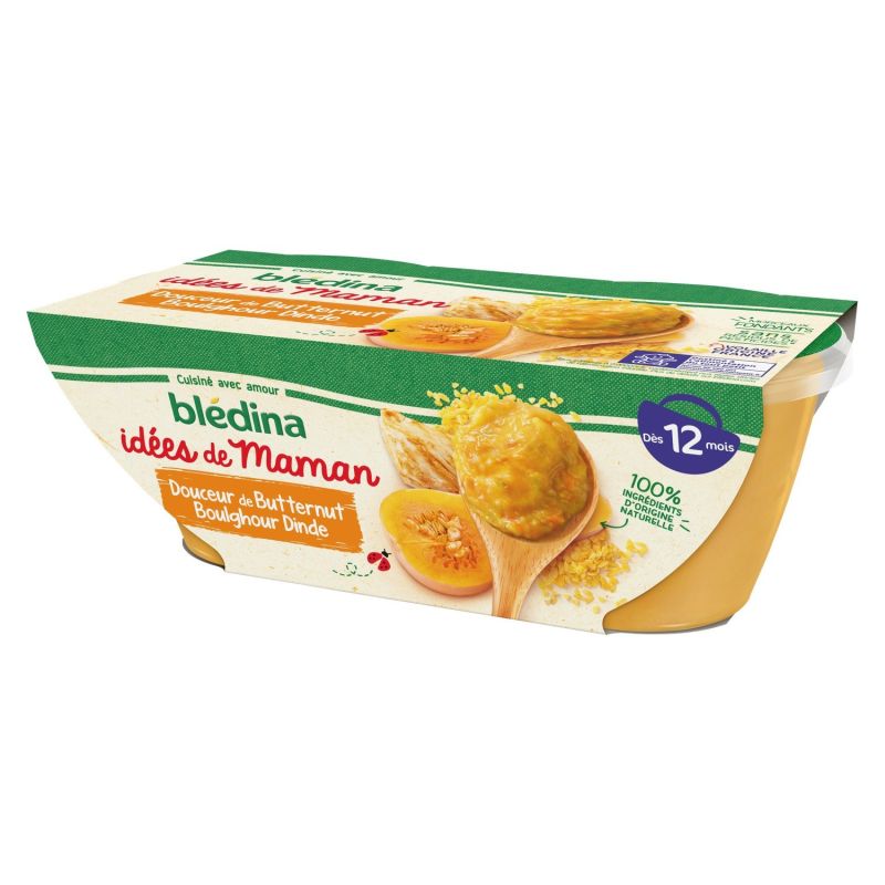Blédina Idées De Maman Plat Bébé Dès 12 Mois Boulghour Dinde : Les 2 Bols 200G