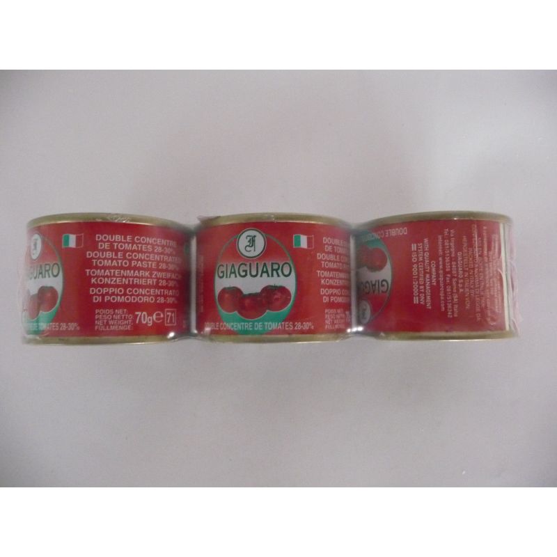 1Er Prix Lot 3X70G Double Concentre De Tomate Giaguaro