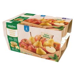 Blédina Compotes Bébé Dès 6 Mois Pomme Poire Vanille : Les 12 Pots De 100G