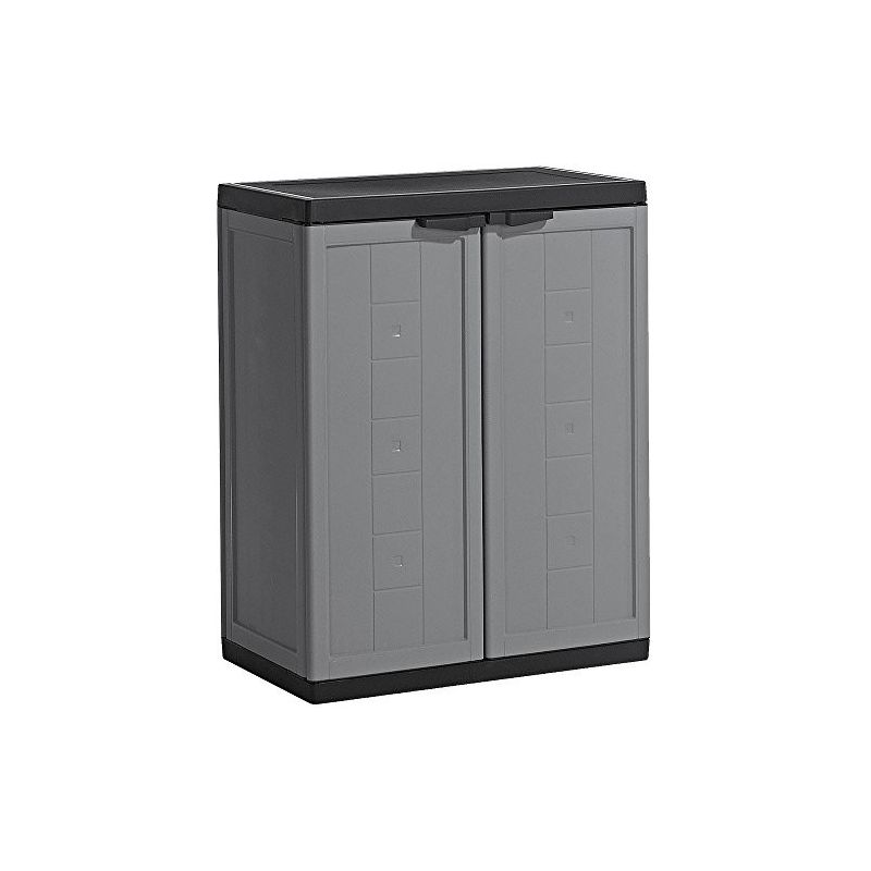 Kis Jolly Armoire Basse Plastique Gris/Noir 68 X 39 85 Cm