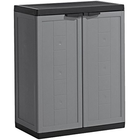 Kis Jolly Armoire Basse Plastique Gris/Noir 68 X 39 85 Cm