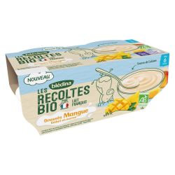 Bledina Blédina Les Récoltes Bio Brassés Mangue Dès 6 Mois Pack De 100 G X 4 - 400