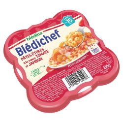 Blédina Blédichef Pâtes Etoiles À La Sauce Tomate Et Jambon Dès 15 Mois : Assiette 250 G