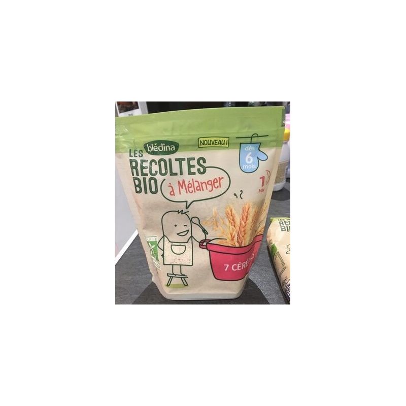 Blédina Les Récoltes Bio Repas Bébé Dès 6 Mois Mélange De 7 Céréales : Le Sachet 180G
