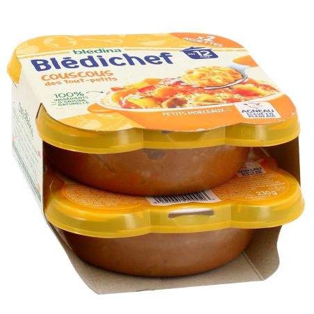 Blédina Blédichef Plat Bébé Dès 12 Mois Couscous Des Tout-Petits : Les 2 Barquettes De 230G