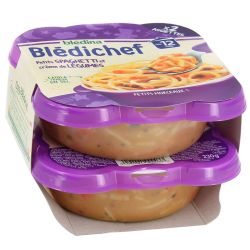 Blédina Blédichef Plat Bébé Dès 12 Mois Petits Spaghetti Et Crème De Légume : Les 2 Barquettes 230G