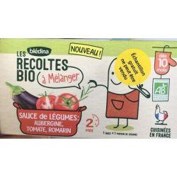 Blédina Les Récoltes Bio Repas Bébé Dès 10 Mois Sauce De Légumes Aubergine, Tomate, Romarin, Le Lots 2 Briques 150G