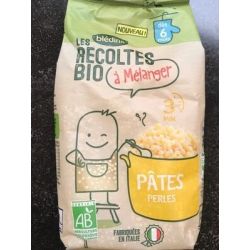 Blédina Les Récoltes Bio Repas Bébé Dès 6 Mois Pâtes Perles : Le Sachet De 290G