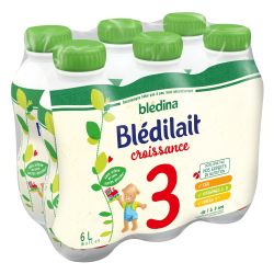 Blédina Blédilait Lait Bébé 3Ème Âge Croissance : Le Pack De 6 Bouteilles 1L