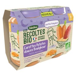 Blédina Les Récoltes Bio Carottes Patates Douces Boulghour Dès 8 Mois : Pack De 200 G X 2 - 400
