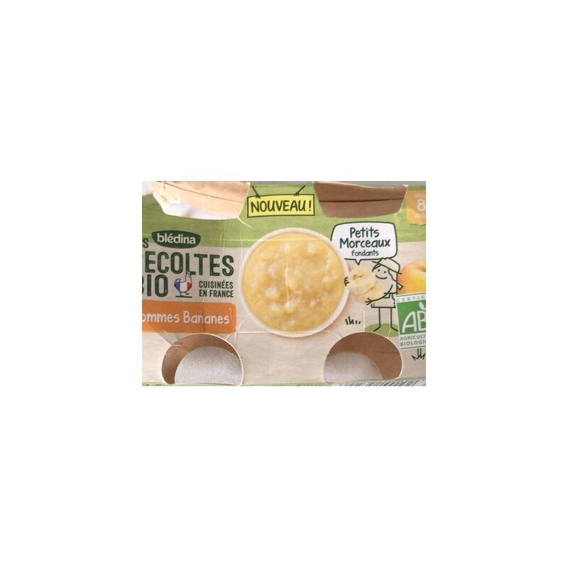 Lrecoltbio Les Récoltes Bio Dessert Bébé Dès 8 Mois Pommes Bananes Petits Morceaux : Le Lot De 2 Pots 130G