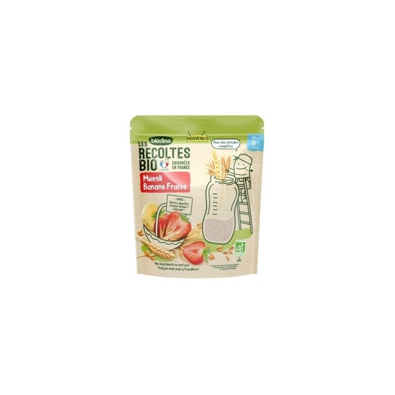 Bledina Blédina Les Récoltes Bio Muesli Fraise Banane Dès 6 Mois Etui De 200 G