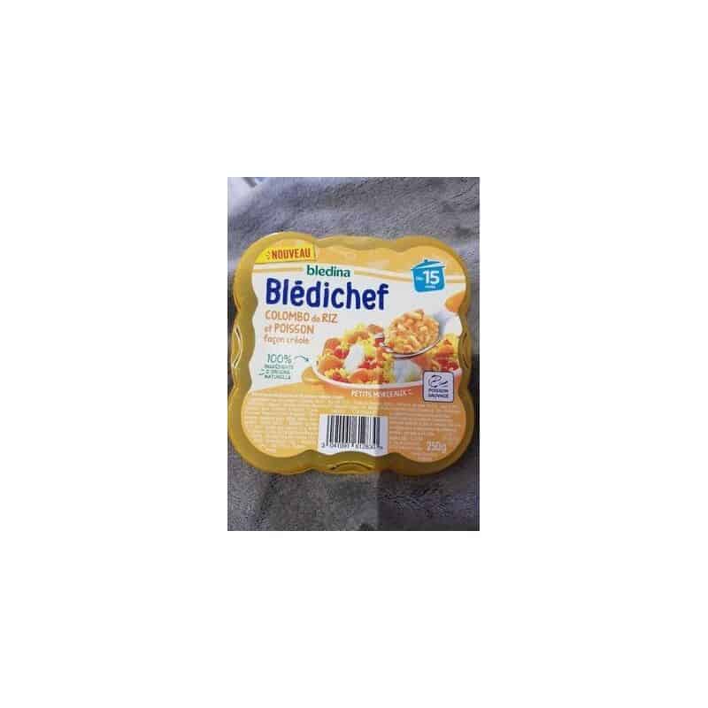 Blédina Blédichef Plat Bébé Colombo De Riz Et Poisson : La Coupelle 250G