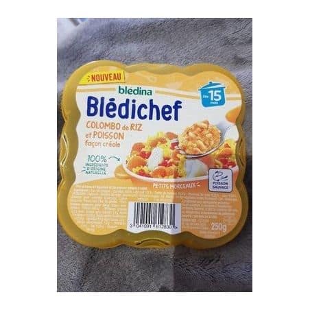 Blédina Blédichef Plat Bébé Colombo De Riz Et Poisson : La Coupelle 250G