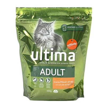 Ultima 400G Croquettes Chat Adulte Repas Poulet Riz