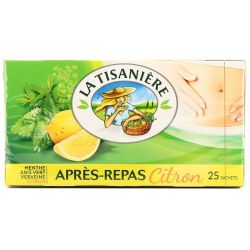 La Tisanière Infusion Après-Repas Citron : Boite De 25 Sachets - 37,5 G