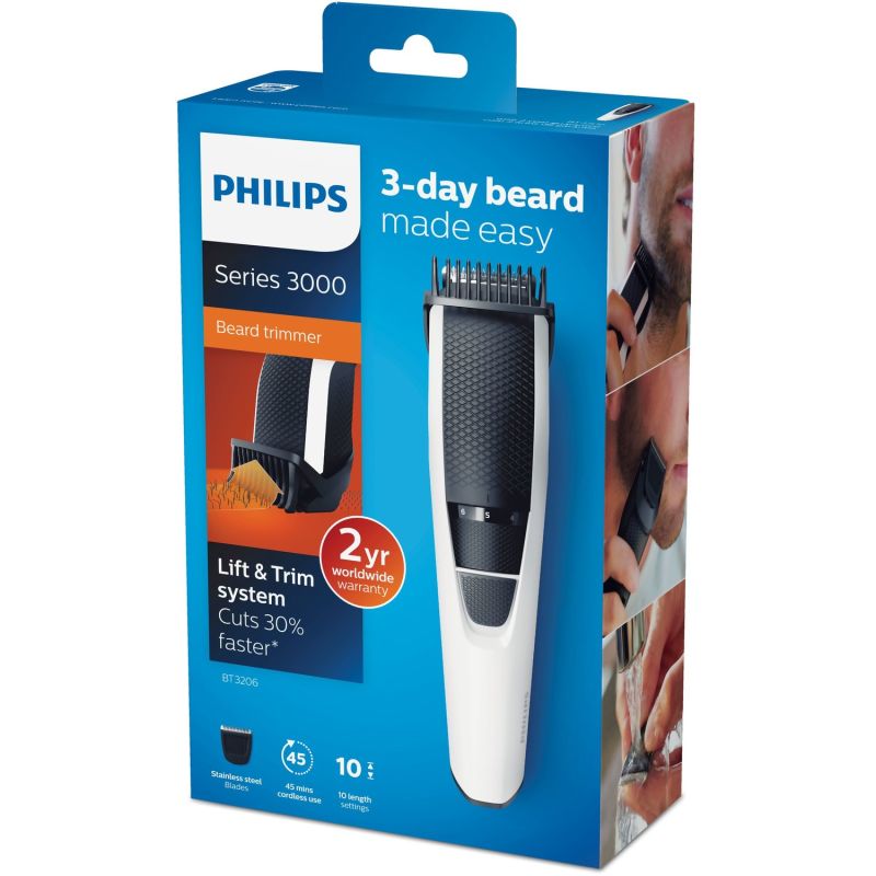 Philips Tondeuse À Barbe 10 Hauteurs De Coupe Bt3206/14 : La