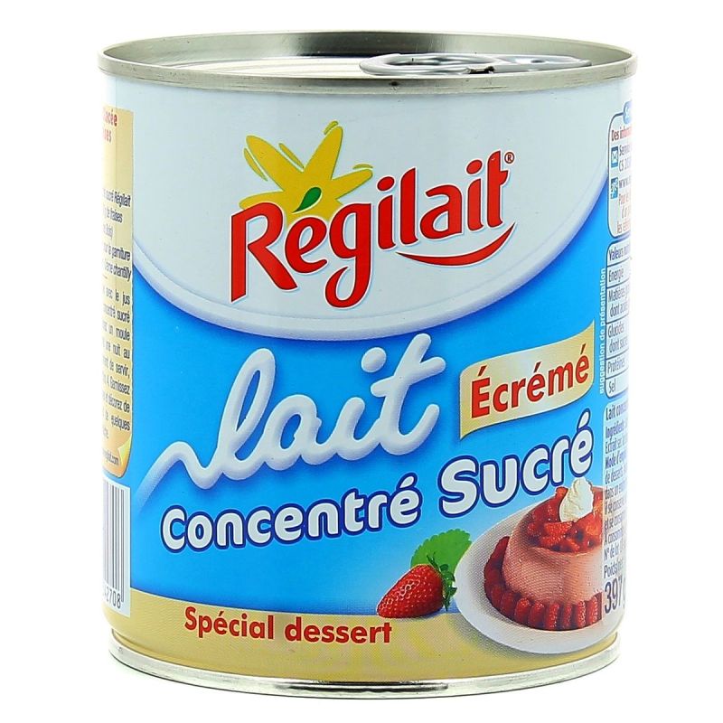 Régilait Lait Concentré Sucré Écrémé : La Boite De 397 G