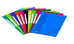 Oxford Elba Chemise 3 Rabats School Life A4 Avec Elastique Couverture Polypro Coloris Assortis