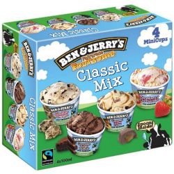 Ben & Jerry'S 4X100Ml Glace Classic Mix Jerry S
