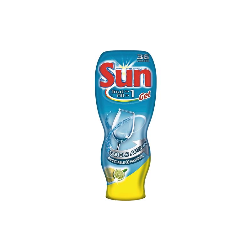 Sun 720Ml Gel Lave Vaisselle Turbo Tout En Un Citron