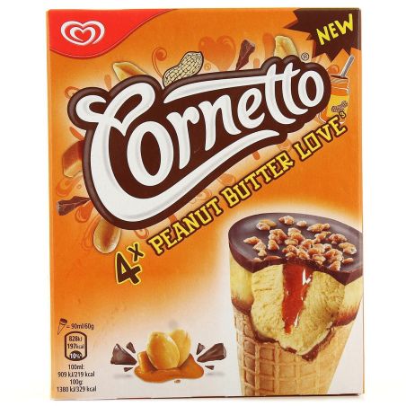 Cornetto 4 Cones Peanut 240G