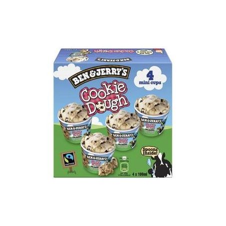 Ben & Jerry'S 4 Mini Pot Glace Cookie Mix 302G Jerry S