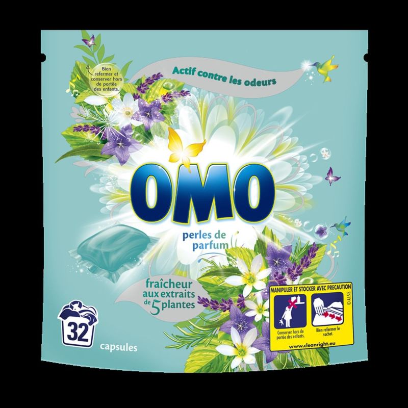 Omo 32 Capsules Lessive 2 E 5P Doy24.5Ml