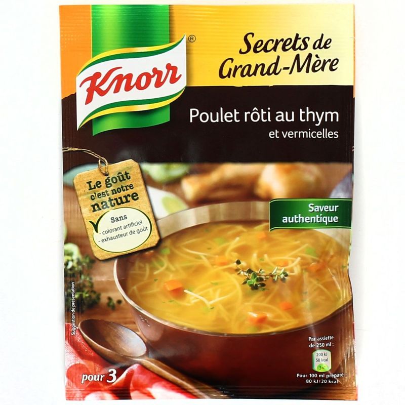Knorr Soupe Déshydratée Secret Grand-Mère Poulet Roti Au Thym Knor 44G