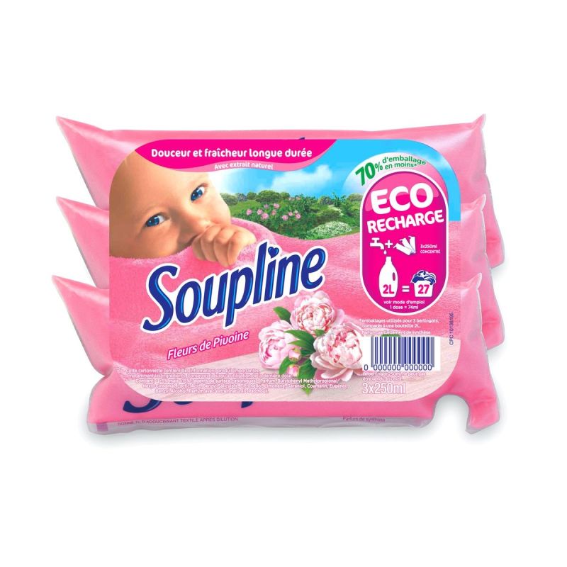 Soupline 3X250Ml Assouplissant Concentre Pivoine