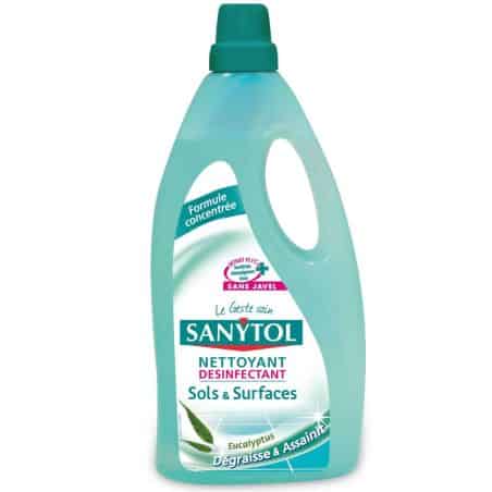 Sanytol Nettoyant Désinfectant Sols Et Surfaces Eucalyptus : Le Flacon De 1 L