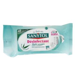 Sanytol Lingettes Désinfectantes Multi-Usages Eucalyptus : Le Paquet De 48