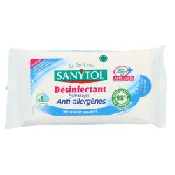 Sanytol Lingettes Désinfectantes Biodégradables Anti-Allergènes X72