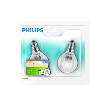 Philips Ampoule Eco30 Sphere 28W E14 2Ans Blx