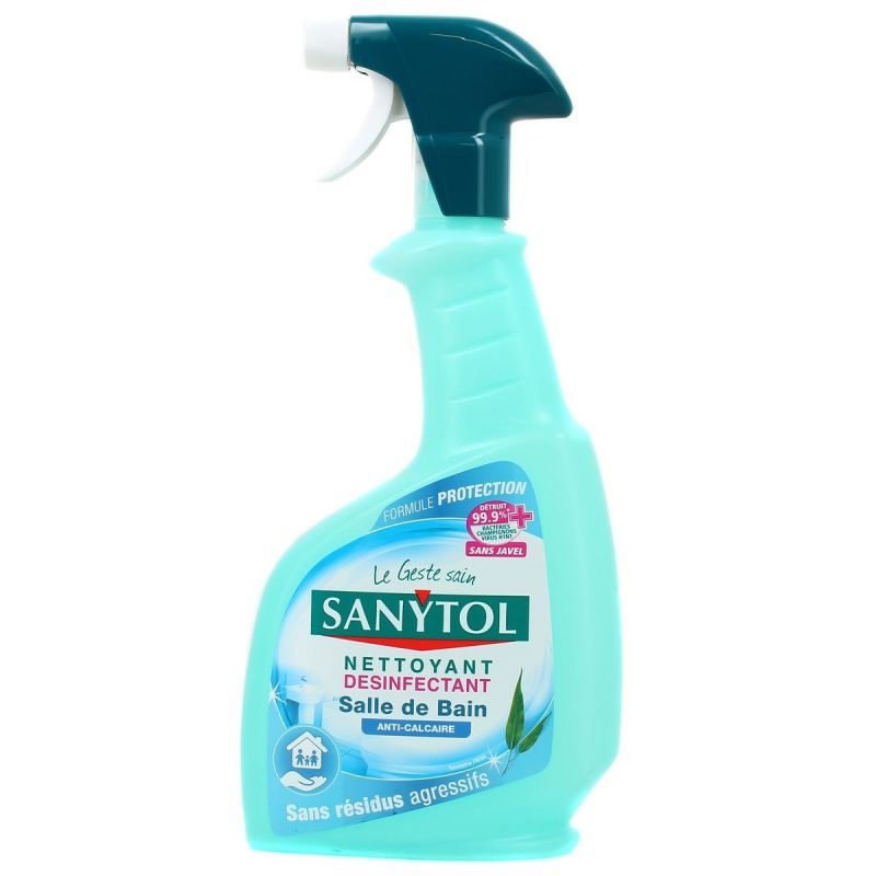 Sanytol Spray Nettoyant Désinfectant Salle De Bain Anti-Calcaire 500Ml