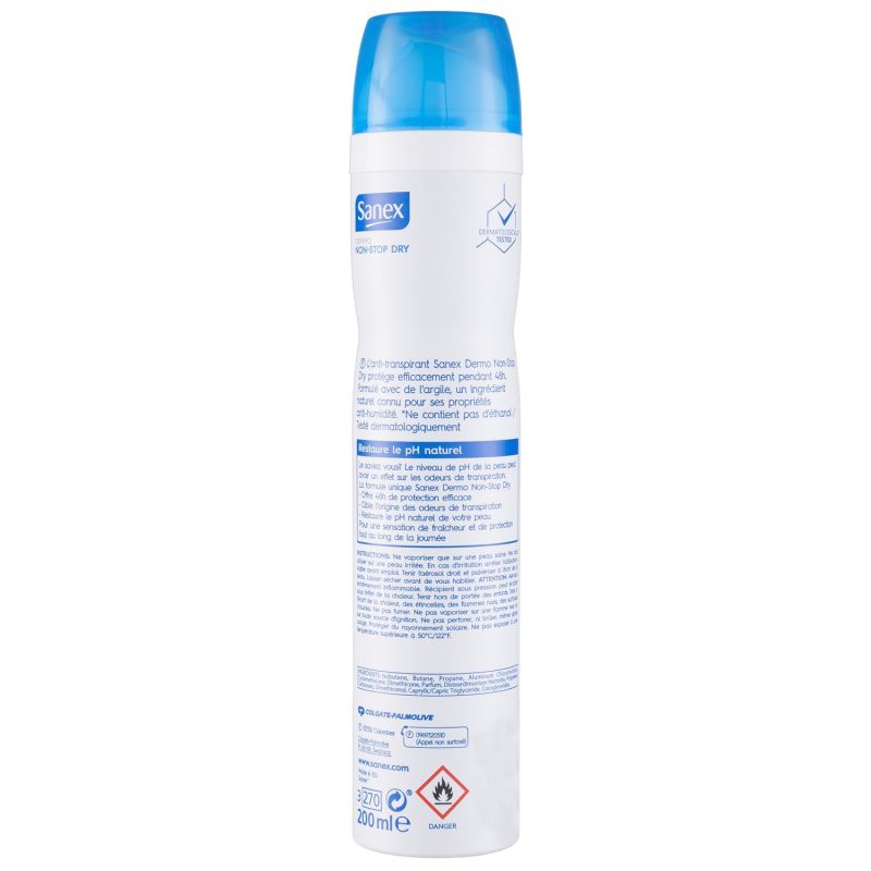 Sanex Déodorant Dermo Non Stop Le Spray De 200 Ml