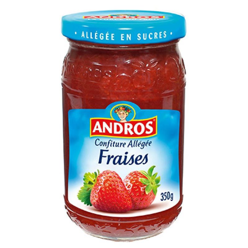 Andros Confiture Allégée Fraises : Le Pot De 350G