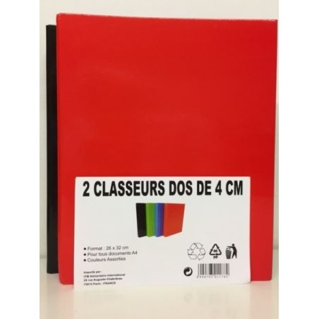 1Er Prix Exac.2 Classeurs + Etiqu A4 D40