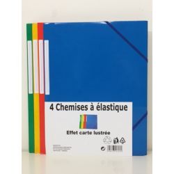 1Er Prix Chemise Simple Avec Élastiques. Sans Rabat. Coloris Havane. Carte Lustrée Épaisseur 5 / 10 Ème