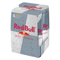 Red Bull Pack Bte 4X25Cl Energy Drink Zero Calorie