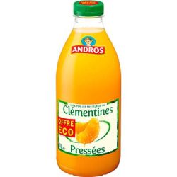 Andros Pet 1L Jus Clementines Pressées Sans Sucre Ajoutée