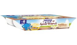 Nestlé Desserts Bébé 6+ Mois P'Tit Gourmand Mini Douceur Vanille : 6 Pots De 60 G