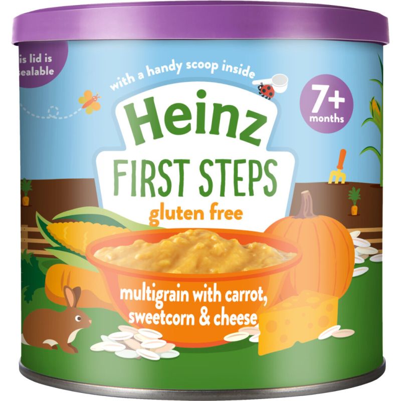 Heinz 7+ Months First Steps Multigrain With Carrot Sweetcorn Cheese 200G