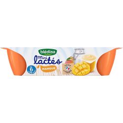 Blédina Les Mini Lactés Mangue De 6 À 36 Mois : Les 6 Pots De 55 G - 330 G