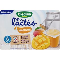 Blédina Les Mini Lactés Mangue De 6 À 36 Mois : Les 6 Pots De 55 G - 330 G