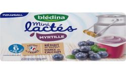 Blédina Les Mini Lactés Myrtille De 6 À 36 Mois : Les 6 Pots De 55 G - 330 G